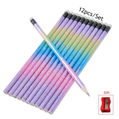12 ΤΕΜ Starry Sky Rainbow Pencil HB Gradient Cute Pencils Πολύχρωμο Σετ μολύβι σχεδίου για Παιδιά Μαθητικά Σκίτσο Σχολικά Προμήθειες