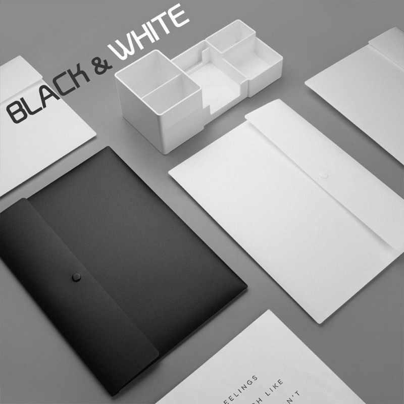 A4 A5 failų aplanko kišenės Striukė plastikinis vokas plokščias dokumentų tvarkytuvas su užsegimu spragtelėjusiu mygtuku