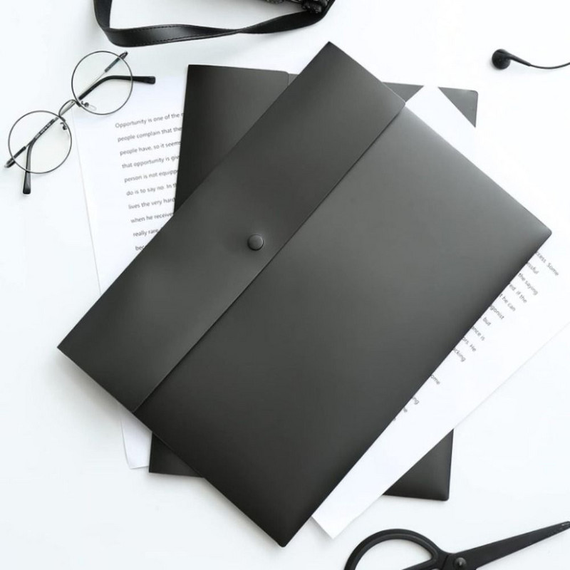 A4 A5 failų aplanko kišenės Striukė plastikinis vokas plokščias dokumentų tvarkytuvas su užsegimu spragtelėjusiu mygtuku