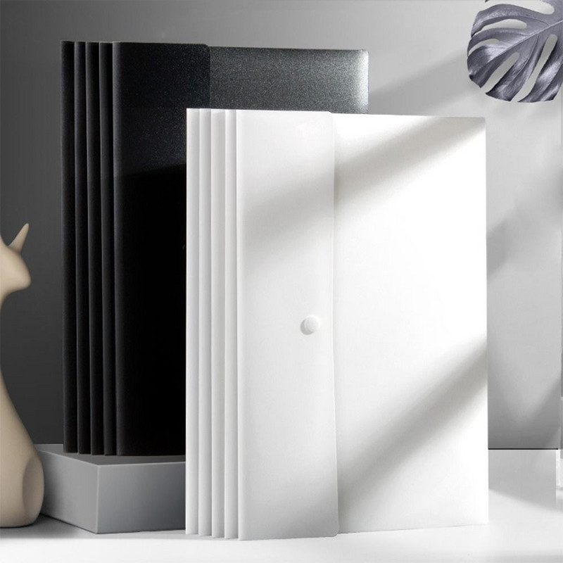 A4 A5 failų aplanko kišenės Striukė plastikinis vokas plokščias dokumentų tvarkytuvas su užsegimu spragtelėjusiu mygtuku