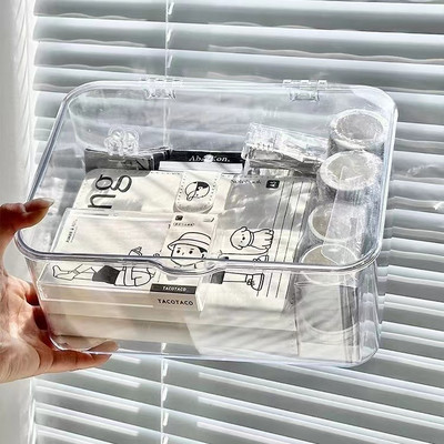 Átlátszó asztali rendszerező asztali tárolódoboz kozmetikumok szervezője iratrendező snacktároló irodai írószerek