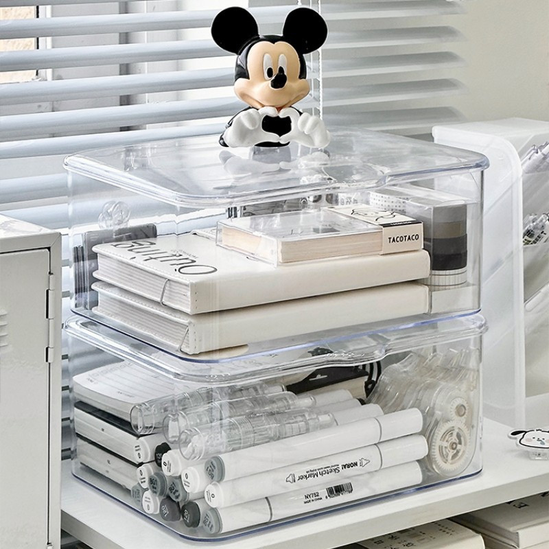 Átlátszó asztali rendszerező asztali tárolódoboz kozmetikumok szervezője iratrendező snacktároló irodai írószerek