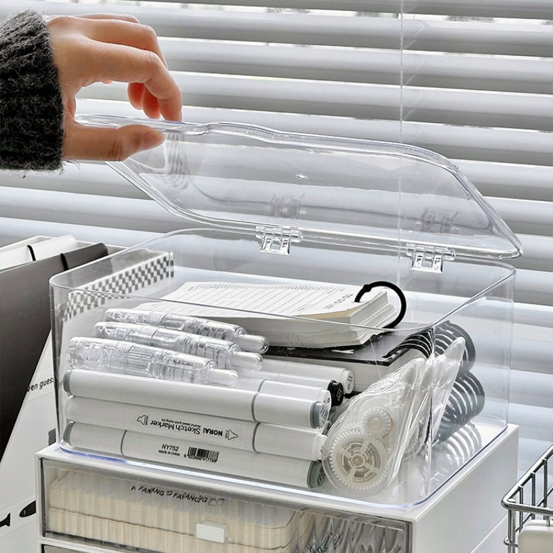 Átlátszó asztali rendszerező asztali tárolódoboz kozmetikumok szervezője iratrendező snacktároló irodai írószerek