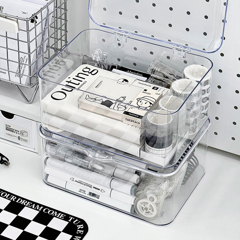 Átlátszó asztali rendszerező asztali tárolódoboz kozmetikumok szervezője iratrendező snacktároló irodai írószerek