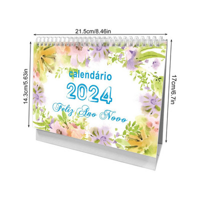 Stolni pejzažni kalendar Mjesečni stolni kalendar s temom brazilskog okusa Debeli i izdržljivi stolni kalendar 2024. kalendar za