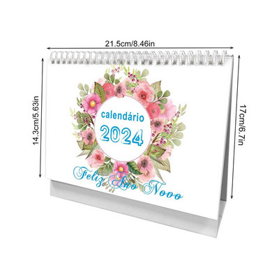 Stolni pejzažni kalendar Mjesečni stolni kalendar s temom brazilskog okusa Debeli i izdržljivi stolni kalendar 2024. kalendar za