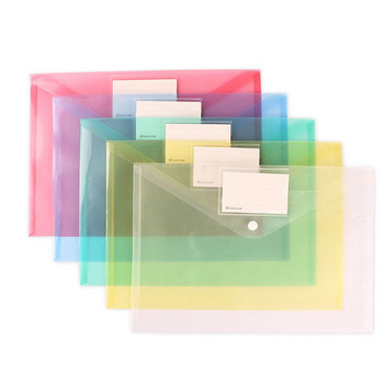 A4 Прозрачна чанта за документи 6 цвята Хартиена папка с файлове Писма Плик Джобове Щипки Съхранение на книги Канцеларски материали Училищни офис консумативи