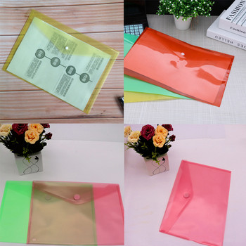 A4 Clear Document Bag 6 Colors Paper File Folder Letter φάκελος Τσέπες Clips Αποθήκευση βιβλίου Χαρτικά Σχολικά είδη γραφείου