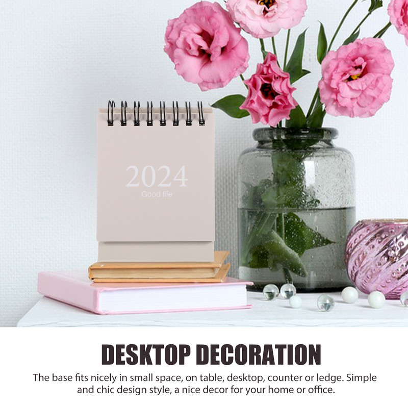 Мини календар Настолен малък календар Малък английски календар Орнамент Декоративен настолен календар 3d Дневен ред