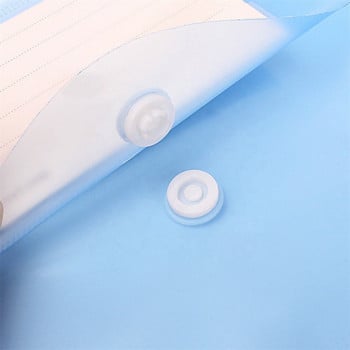 5PCS A4 папка с полиетиленови пликове с бутон за щракане Прозрачен водоустойчив пластмасов протектор за документи за организация на домашен офис в училище