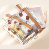 Kawaii átlátszó helyhez kötött nyugtatáska Iskolai tanulóknak A4 A5-ös irattartók Papírrendező Dokumentumok Táska Tárolótáska