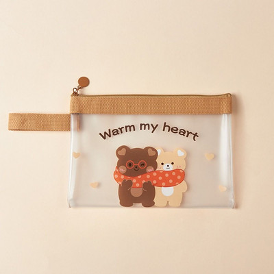 Kawaii átlátszó helyhez kötött nyugtatáska Iskolai tanulóknak A4 A5-ös irattartók Papírrendező Dokumentumok Táska Tárolótáska