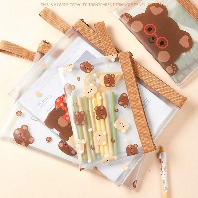 Kawaii átlátszó helyhez kötött nyugtatáska Iskolai tanulóknak A4 A5-ös irattartók Papírrendező Dokumentumok Táska Tárolótáska