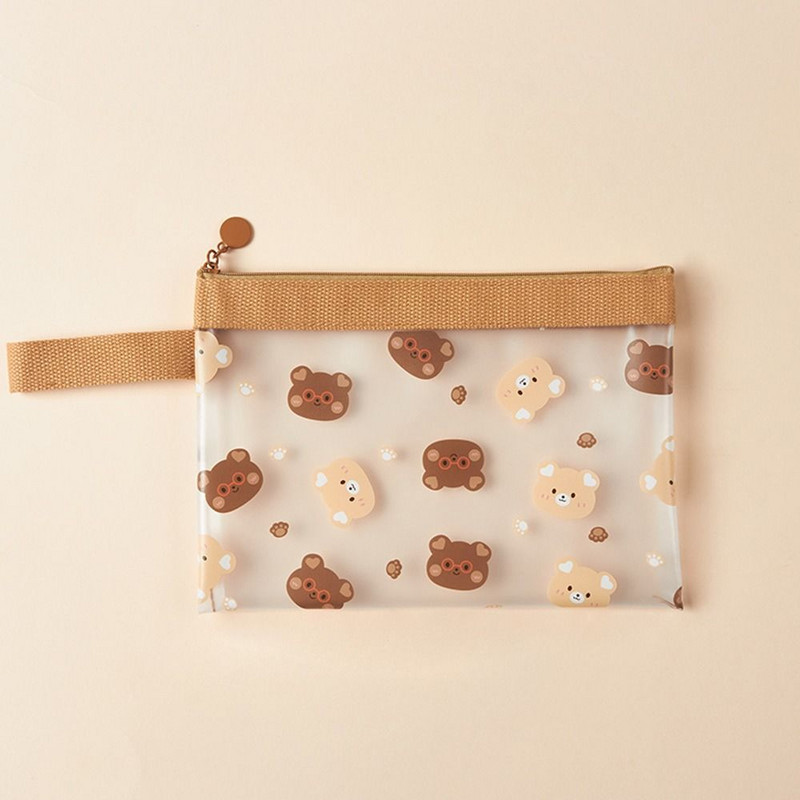 Kawaii átlátszó helyhez kötött nyugtatáska Iskolai tanulóknak A4 A5-ös irattartók Papírrendező Dokumentumok Táska Tárolótáska