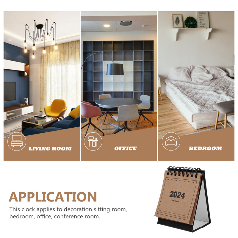 2024 Small Desk Calendar Έτος The Dragon Desktop Calendar Stand Up Ημερολόγιο Μηνιαίο Desk Pad Αγγλικό Ημερολόγιο