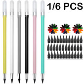 1/6 db Infinity ceruza, újrafelhasználható, tintamentes, élesítés nélküli ceruza művészeti rajzok írásához, vázlatfestéshez, helyhez kötött irodai tanszerek