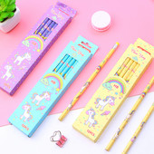 12Pcs/Set Cute Kawaii Cartoon Unicorn Pencil HB Sketch Items Рисуване на канцеларски материали Студент Училищни офис консумативи за деца Подарък