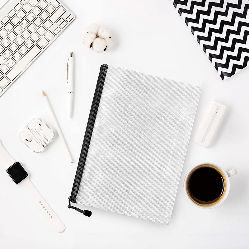 A3 A4 A5 plastikinis aplankas, failas, vokas, polietileno raštinės reikmenų saugykla, vandeniui atsparus užtrauktukas PVC organizatorius krepšys dokumentų popierius biuras