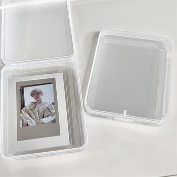 Ins Photocards Storage Box Transparent Flip Storage Case Idol Photocard Holder Storage Organizer Classification Box Канцеларски материали