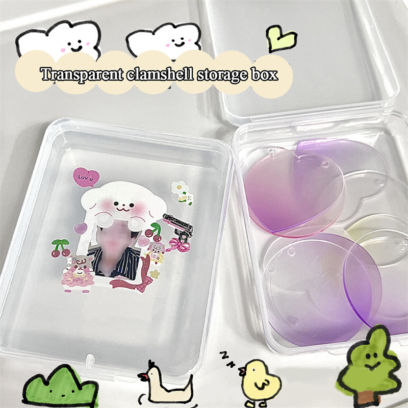 Ins Photocards Storage Box Transparent Flip Storage Case Idol Photocard Holder Storage Organizer Classification Box Канцеларски материали