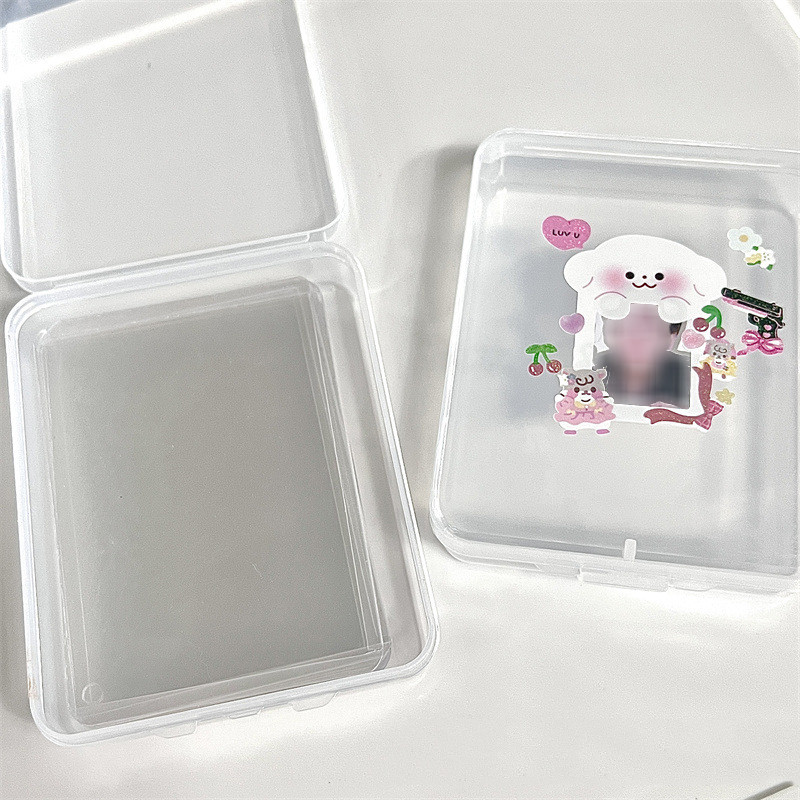 Ins Photocards Storage Box Transparent Flip Storage Case Idol Photocard Holder Storage Organizer Classification Box Канцеларски материали