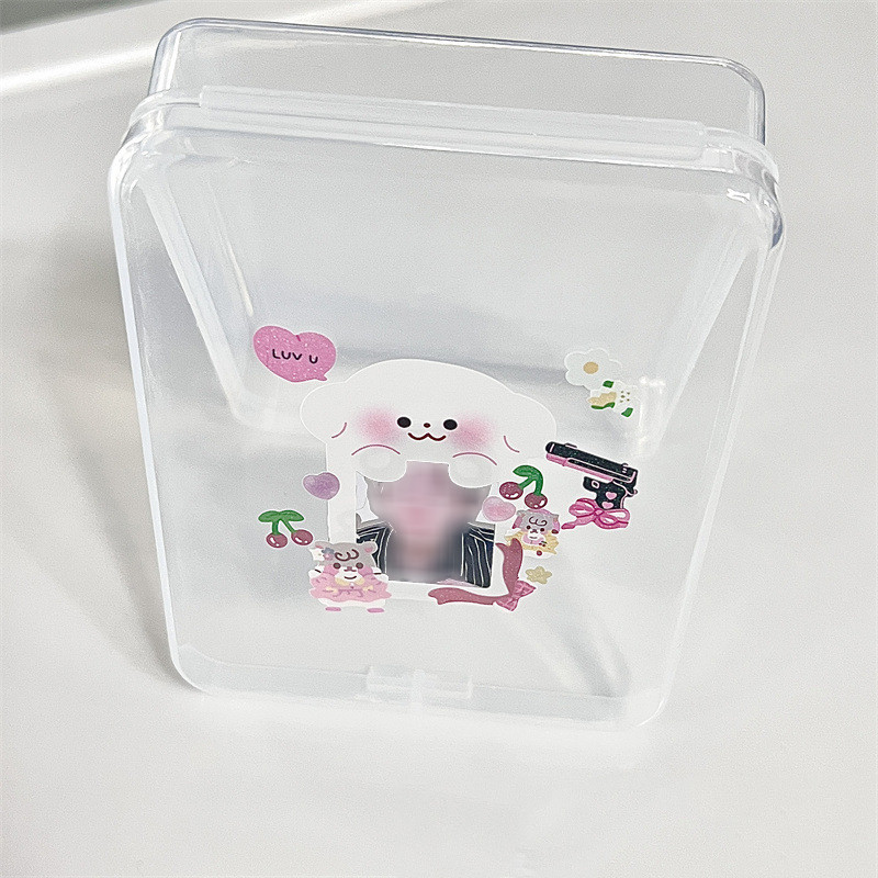 Ins Photocards Storage Box Transparent Flip Storage Case Idol Photocard Holder Storage Organizer Classification Box Канцеларски материали