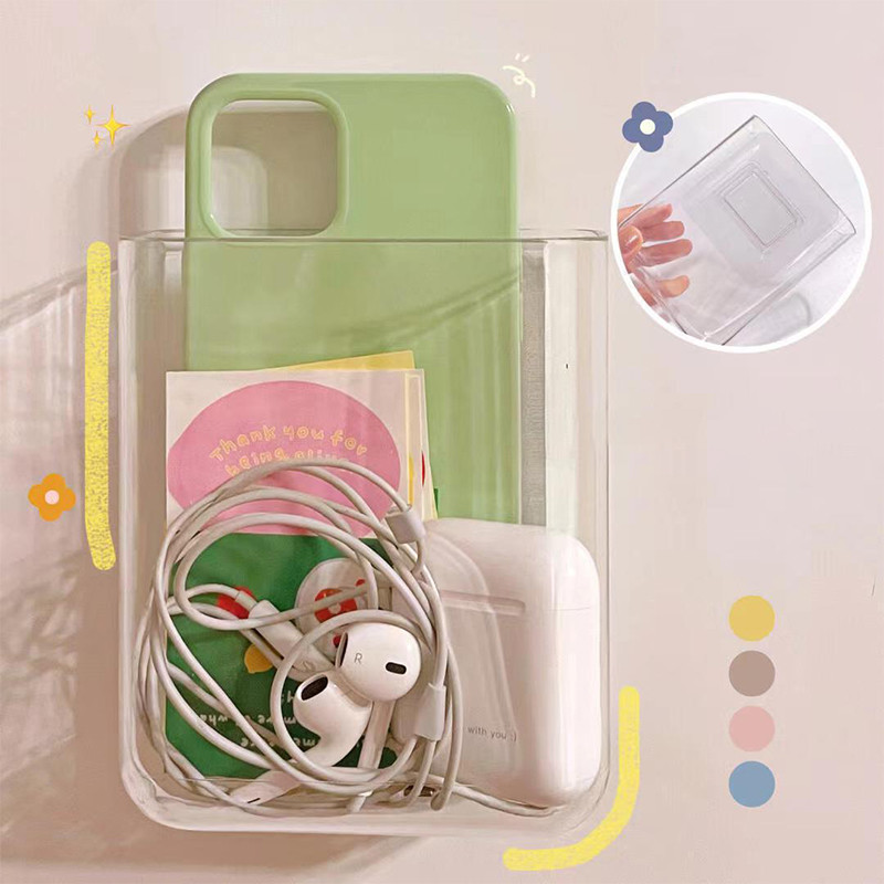 Διαφανές επιτοίχιο κουτί αποθήκευσης Επιτοίχιο χωρίς διάτρηση Ράφια κομοδίνο