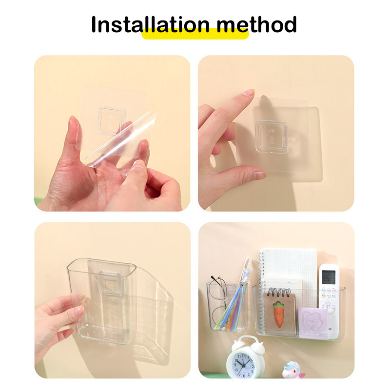 Διαφανές επιτοίχιο κουτί αποθήκευσης Επιτοίχιο χωρίς διάτρηση Ράφια κομοδίνο