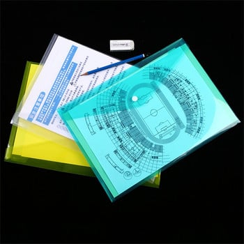 Прозрачна чанта за файлове A4 Съхранение на сметки за данни Офис консумативи Бутон за щракване Организиране на документи Студентски тест Хартия Чанта за класификация
