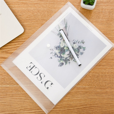 Διαφανής τσάντα αρχείων A4 Αποθήκευση λογαριασμού δεδομένων Προμήθειες γραφείου Κουμπί κουμπώματος εγγράφου Οργάνωση τσάντα ταξινόμησης χαρτιού δοκιμής μαθητή