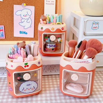 MINKYS Kawaii Piggy Кутия за съхранение Държач за писалка Спалня Тоалетна Органайзер Кутия Училищни канцеларски материали