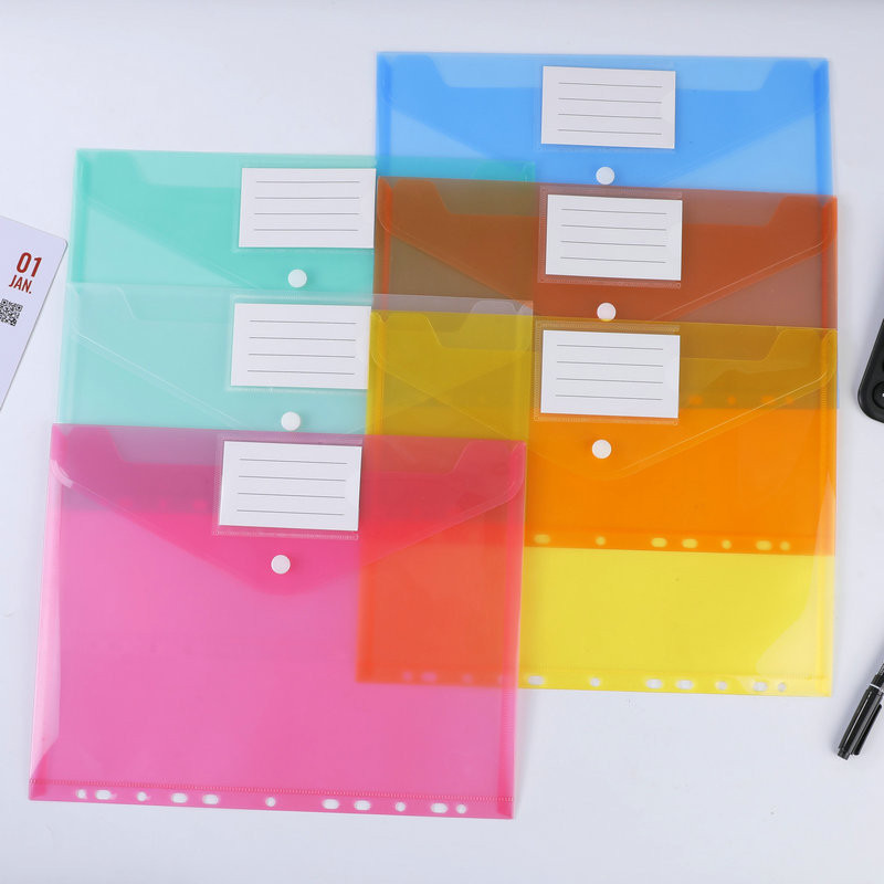 A4-es átlátszó pattintható irattartó táska Diák teszt papírzacskó 11 lyukú kártyakártya névjegykártya irattáska irattartó termékek