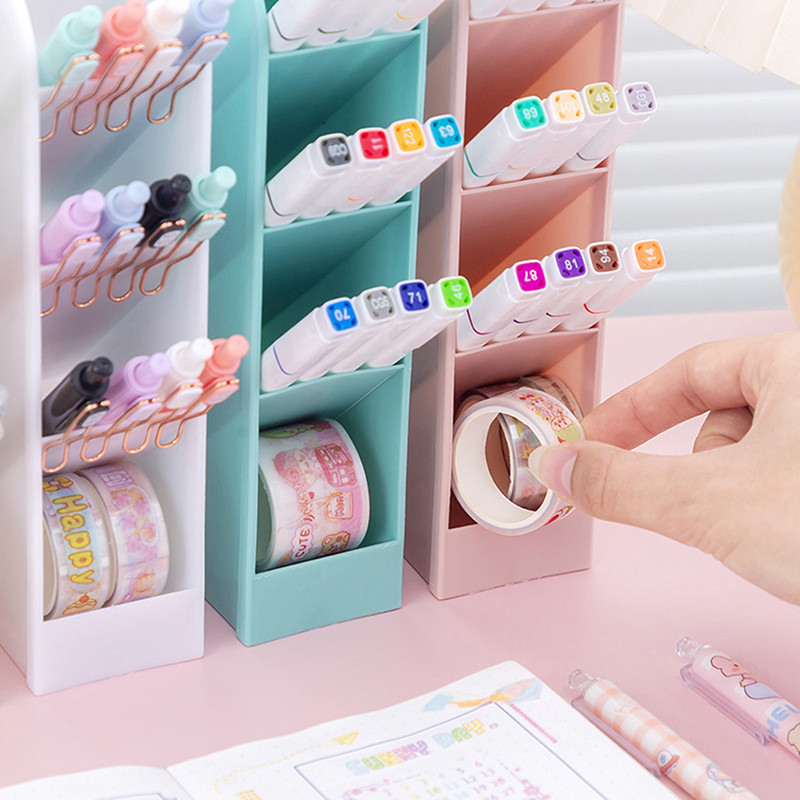 Spremnik za olovke Kosi umetak Prozirna plastična olovka Organizator Kutija za pohranu Školski pribor Stolni ured Držač za šminku Držač olovke