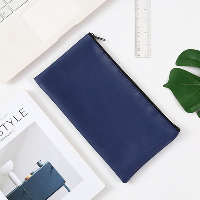 Чанта за банкови депозити с цип Офис продукти PU кожена торбичка за пари и монети Полезна чанта Банкови пликове с цип