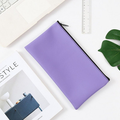 Чанта за банкови депозити с цип Офис продукти PU кожена торбичка за пари и монети Полезна чанта Банкови пликове с цип