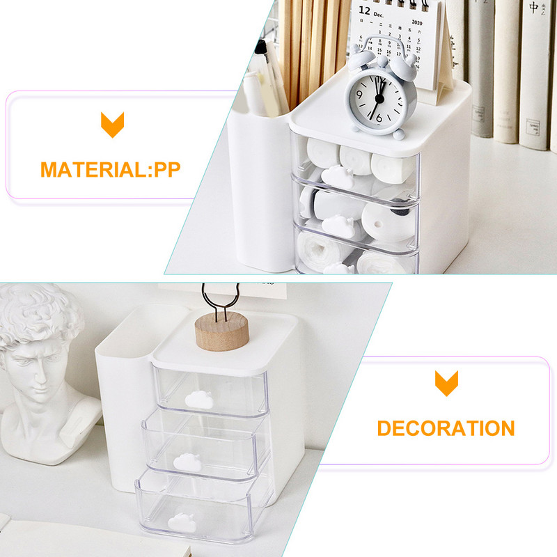 Háztartási asztalrendező Fiók kialakítású tárolótartó Sminktároló doboz Dekoratív asztali rendszerező