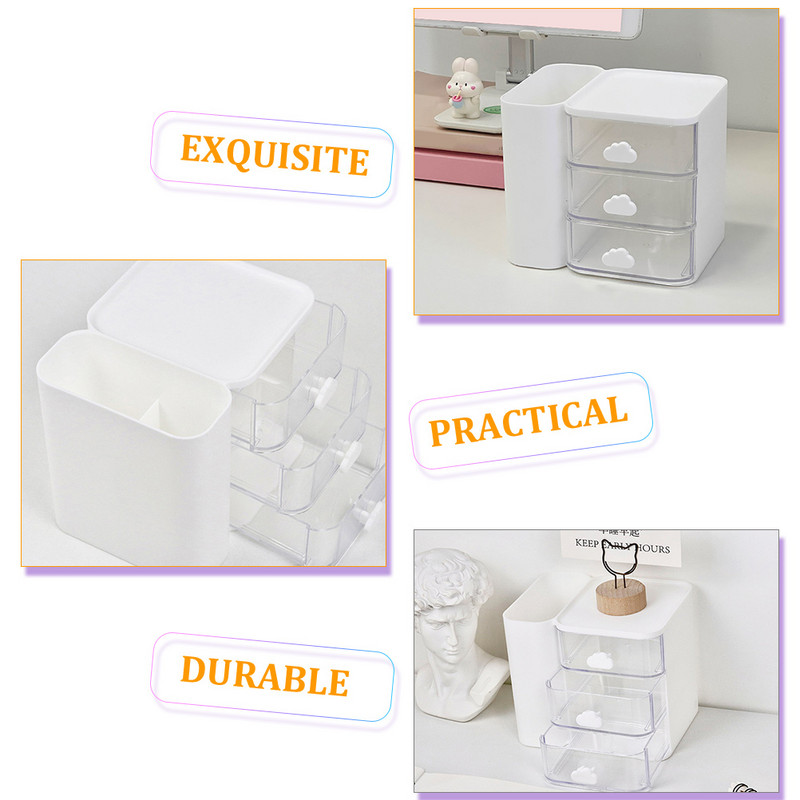 Háztartási asztalrendező Fiók kialakítású tárolótartó Sminktároló doboz Dekoratív asztali rendszerező