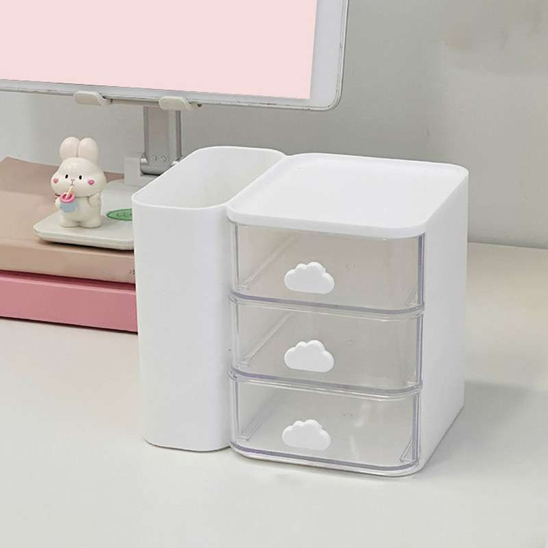 Háztartási asztalrendező Fiók kialakítású tárolótartó Sminktároló doboz Dekoratív asztali rendszerező