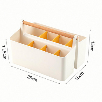 Κουτί αποθήκευσης Διαμερίσματα θήκης στυλό μεγάλης χωρητικότητας Σχεδιαστική επιτραπέζια οργάνωση χαρτικών με λαβή για το σπίτι