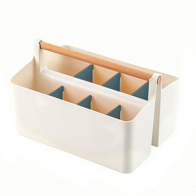 Кутия за съхранение Голям капацитет Държач за писалка Отделения Дизайнерски настолен органайзер за канцеларски материали с дръжка за дома