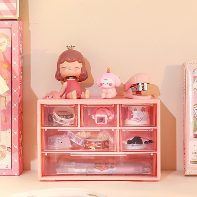 Kutija za pohranu s rešetkastom radnom površinom s 6 rešetkama, držač za olovke, organizator za pisaći pribor, nakit, kozmetički stalak za pohranu otporan na prašinu koji se može složiti