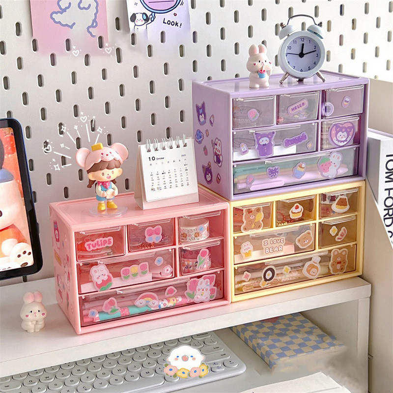 Kutija za pohranu s rešetkastom radnom površinom s 6 rešetkama, držač za olovke, organizator za pisaći pribor, nakit, kozmetički stalak za pohranu otporan na prašinu koji se može složiti