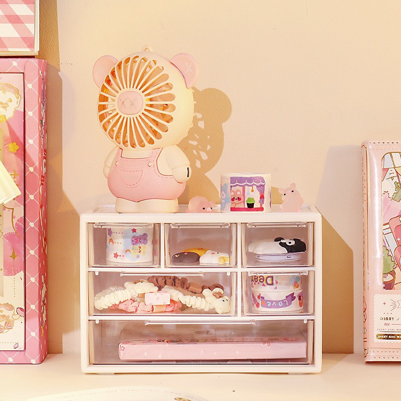 Kutija za pohranu s rešetkastom radnom površinom s 6 rešetkama, držač za olovke, organizator za pisaći pribor, nakit, kozmetički stalak za pohranu otporan na prašinu koji se može složiti