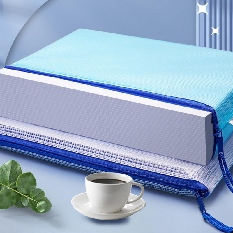 Spalvingi maišeliai su užtrauktuku Ryškios spalvos vandeniui atsparūs maišeliai su tinklinėmis kišenėmis, rankenos virvė A4 A5 formato užrašams organizavimui