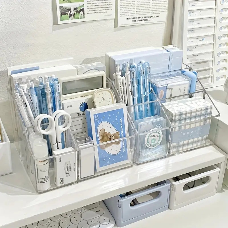 Organizator pisaćih materijala velikog kapaciteta Prozirni akrilni organizatori Stolni pribor za organiziranje pohrane Uredski školski pribor