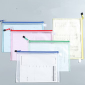 2 db/tétel Írószer tároló mappa irathálós cipzáras tasak A4/B5 irattáska zseb mappák tárolótáskák iskolai irodaszerek