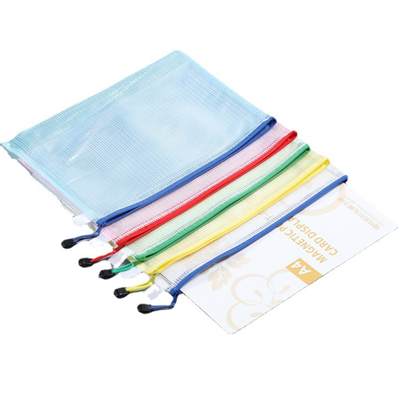 2 db/tétel Írószer tároló mappa irathálós cipzáras tasak A4/B5 irattáska zseb mappák tárolótáskák iskolai irodaszerek