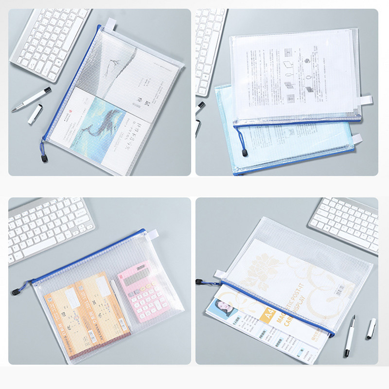 2 db/tétel Írószer tároló mappa irathálós cipzáras tasak A4/B5 irattáska zseb mappák tárolótáskák iskolai irodaszerek