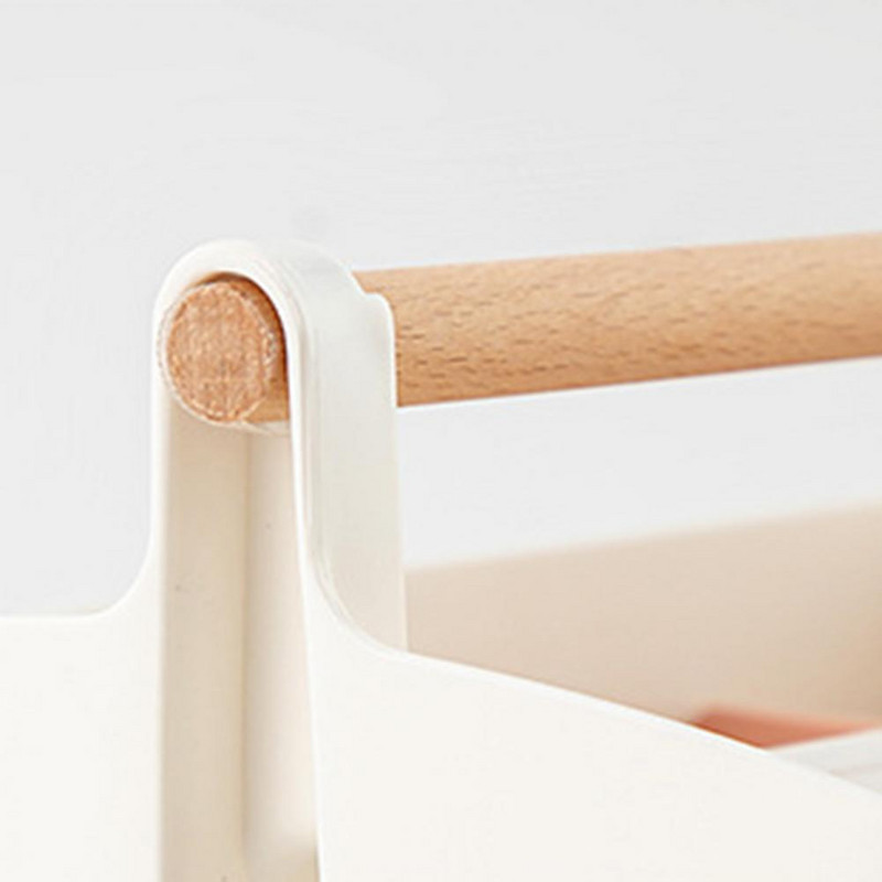 Кутия за съхранение на моливи Голям капацитет Държач за писалка Отделения Дизайн Настолен органайзер за канцеларски материали с дръжка за дома