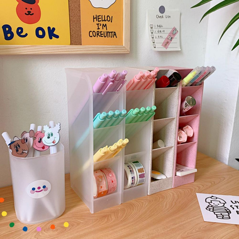 1db függőleges tárolódoboz, tolltartó smink ecsetek tárolódoboz, egyéb Szervező asztali irodaszertartó tárolódoboz